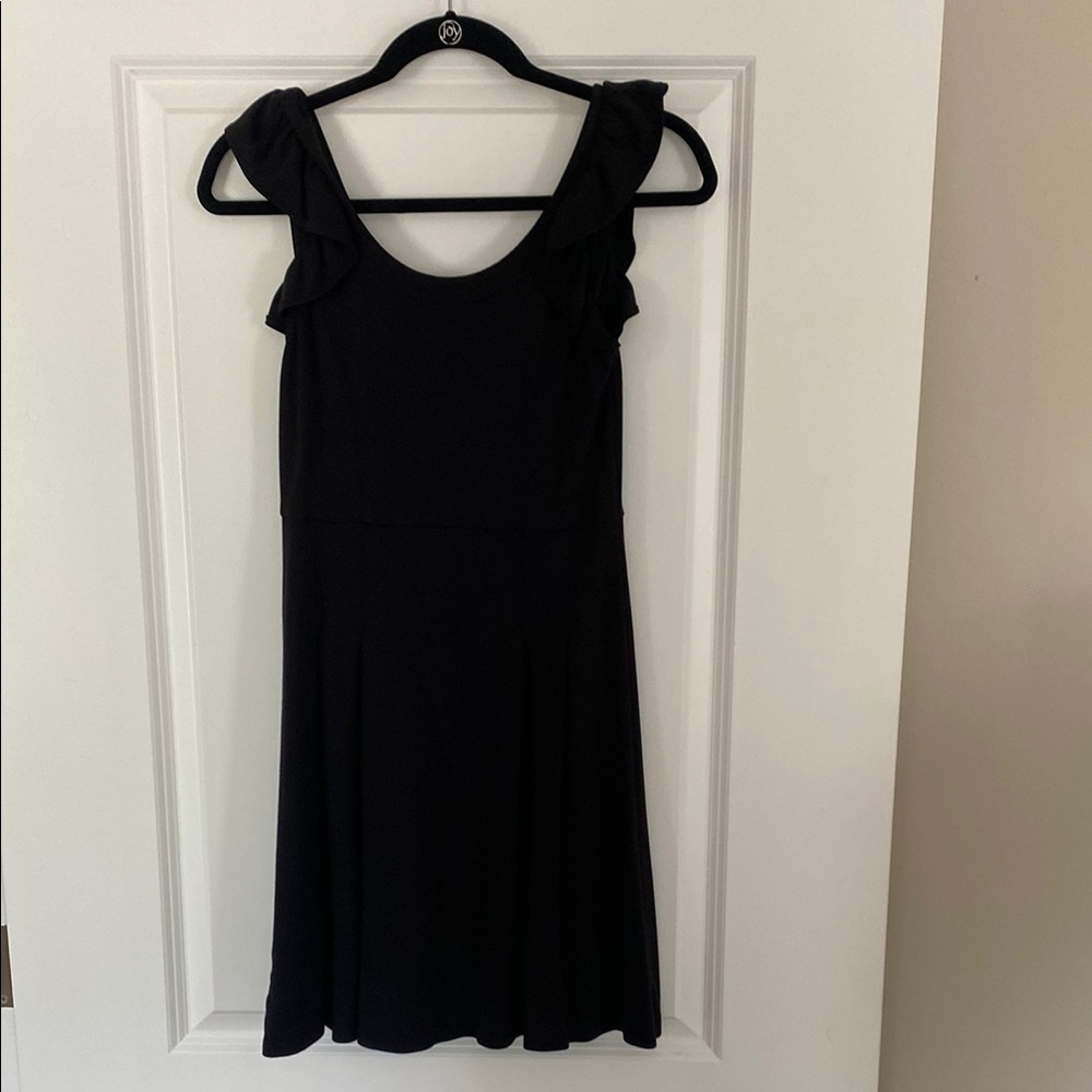 LOFT Black Sleeveless Scoop Neck Mini Dress